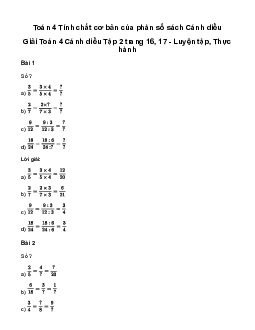 Giải Toán lớp 4 Bài 58: Tính chất cơ bản của phân số Cánh diều