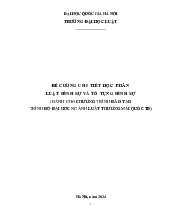 ĐỀ CƯƠNG CHI  TIẾT HỌC  PHẦN LUẬT HÌNH SỰ VÀ TỐ TỤNG HÌNH SỰ