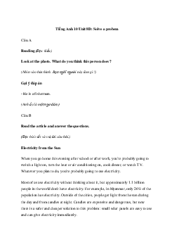 Giải Tiếng Anh 10 Unit 8D: Solve a probem | Explore New Worlds