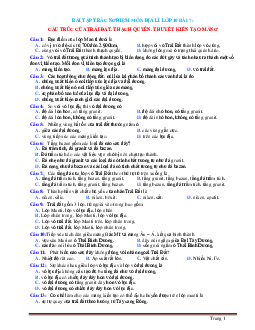 Trắc nghiệm địa 10 bài 7: Cấu trúc của trái đất - thạch quyển - thuyết kiến tạo mảng (có đáp án)