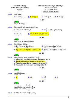 Đề kiểm tra Đại số và Giải tích 11 chương 4 năm 2017 – 2018 trường Thường Tín – Hà Nội