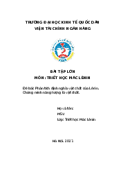 Phân tích định nghĩa vật chất của Lênin  - Triết học Mác Lenin | Đại học Kinh Tế Quốc Dân