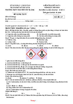 Đề thi giữa kỳ 2 môn Hóa 11 Trường THPT Nguyễn Tất Thành TPHCM năm học 2023-2024