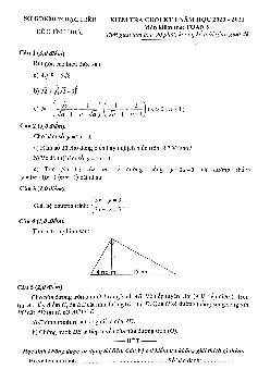 Đề kiểm tra cuối kỳ 1 Toán 9 năm học 2020 – 2021 sở GDKHCN Bạc Liêu