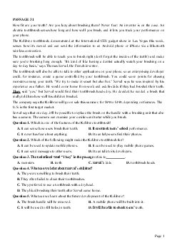PASSAGE 31_Theme 6. Health and Lifestyles (Sức khỏe và lối sống)