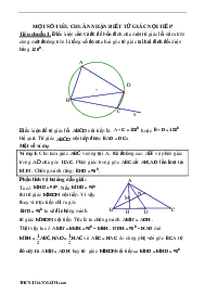 Chuyên đề tứ giác nội tiếp ôn thi vào lớp 10