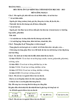 Đề cương ôn tập học kì 2 môn Công nghệ 6 | Cánh diều