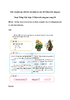 Soạn bài Viết: Luyện tập viết bài văn miêu tả cây cối - Tiếng Việt 4 Chân trời sáng tạo