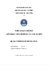 Tiểu luận Ô NHIỄM MÔI TRƯỜNG NƯỚC  môn Môi trường và con người - Trường Đại học Văn Hiến.