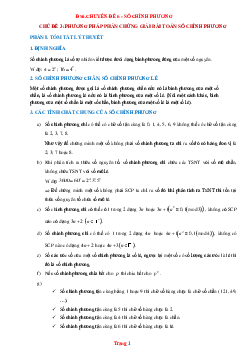 Phương pháp phản chứng giải bài toán số chính phương Toán 6