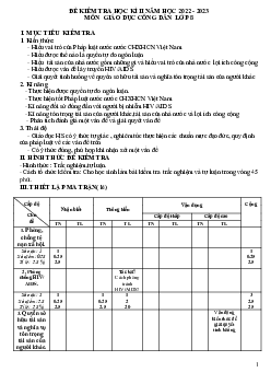 Đề thi học kì 2 môn Giáo dục công dân lớp 8 năm 2022 - 2023 - Đề 3