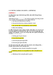 Câu hỏi ôn tập môn Con người và môi trường | Trường Đại học Mở Thành phố Hồ Chí Minh