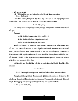 Lý thuyết Hồi quy tuyến tính | Xác suất thống kế