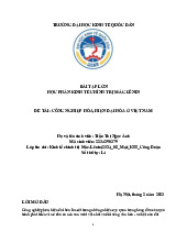 Bài tập lớn môn Kinh tế chính trị Mac-Lenin - Kinh tế Chính trị Mác-Lê Nin (KTCT01) | Đại học kinh tế quốc dân NEU