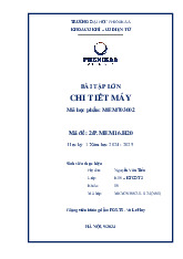 Bài tập lớn chi tiết máy | Đại học Phenika