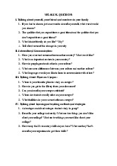 Speaking & Listening Questions | Trường Đại học Khoa Học Xã Hội và Nhân Văn, Đại học Quốc gia Hà Nội