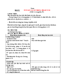 Bài 17 Giáo án buổi 2 Toán 1 | Kết nối tri thức với cuộc sống (HK1)