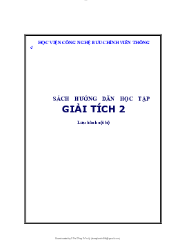 Sách hướng dẫn học tập môn Giải tích II | Học viện Công nghệ Bưu chính Viễn thông
