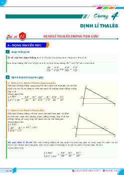 Phân dạng và bài tập định lí Thalès Toán 8 Kết Nối Tri Thức Với Cuộc Sống