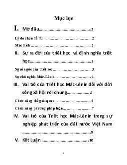 Tiểu luận "Sự ra đời của Triết học"