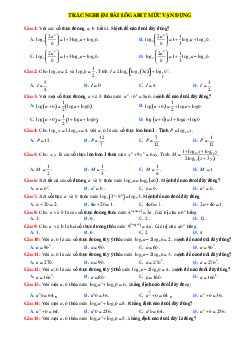 TOP 70 câu trắc nghiệm bài lôgarit mức vận dụng (giải chi tiết)