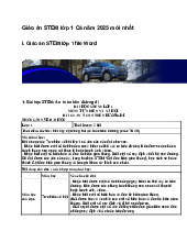 Giáo án STEM lớp 1 Cả năm 2025 mới nhất