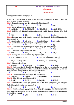 TOP 10 đề thi thử THPT Quốc gia môn hóa 2019-2020 - tập 4 (có đáp án và lời giải)