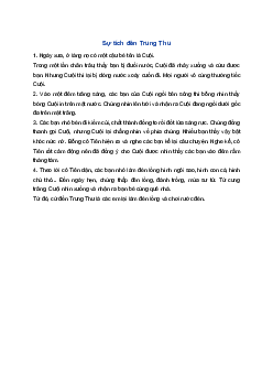 Kể chuyện Sự tích đèn Trung Thu | Tiếng việt 1 Chân trời sáng tạo