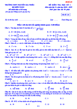 Đề kiểm tra học kỳ 1 Toán 11 năm 2018 – 2019 trường Nguyễn Gia Thiều – Hà Nội