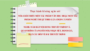 Thực hành kỹ năng nghe nói Bài 1 | Bài giảng PowerPoint Ngữ văn 11 Chân trời sáng tạo