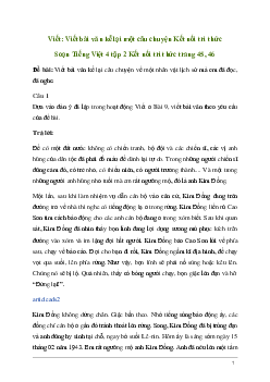 Soạn bài Viết: Viết bài văn kể lại một câu chuyện | Kết nối tri thức