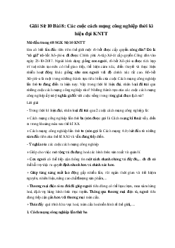 Giải Sử 10 Bài 8: Các cuộc cách mạng công nghiệp thời kì hiện đại KNTT