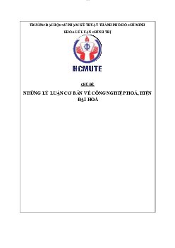 Tiểu luận môn Triết học Mác - Lenin đề tài "Những lý luận cơ bản về công nghiệp hóa, hiện đại hóa"
