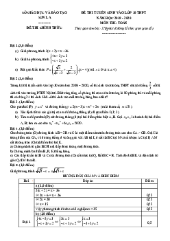 Đề tuyển sinh lớp 10 THPT năm 2019 – 2020 môn Toán sở GD&ĐT Sơn La
