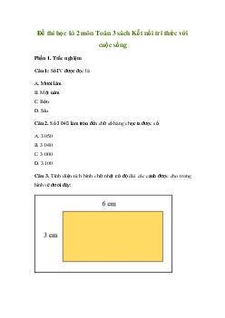 Bộ đề thi học kì 2 môn Toán 3 năm 2022 - 2023 (Đề 2) | Kết nối tri thức