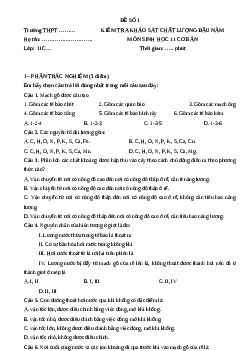 Bộ đề thi khảo sát chất lượng đầu năm môn Sinh học lớp 11| Kết nối tri thức