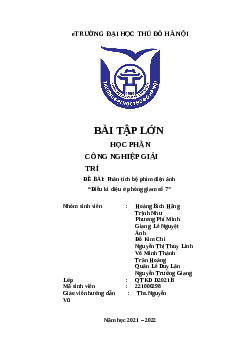 Bài tập lớn: Phân tích bộ phim điện ảnh "Điều kì diệu ở phòng giam số 7" | Trường Đại Học Thủ Đô Hà Nội