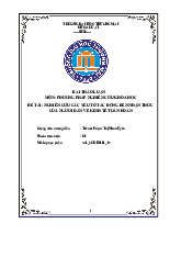 Các yếu tố tác động đến nhận thức người dân về kinh tế tuần hoàn | Bài thảo luận Phương pháp nghiên cứu khoa học