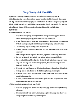Lập dàn ý Tả cây cảnh | Tập làm văn 4