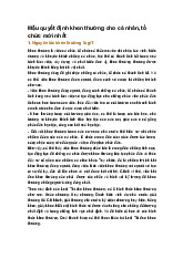 Mẫu quyết định khen thưởng cho cá nhân, tổ chức mới nhất