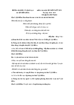 Đề thi học kì 1 lớp 9 môn Ngữ văn Phòng GD&ĐT huyện Đồng Hòa năm học 2018 - 2019