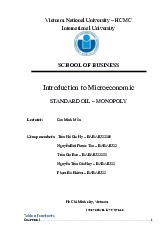 Standard oil – Monopoly | Bài tiểu luận học phần Nhập môn Microeconomic | Trường Đại học Quốc tế, Đại học Quốc gia Thành phố Hồ Chí Minh