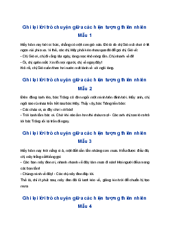 Sử dụng biện pháp nhân hóa để ghi lại lời trò chuyện giữa các hiện tượng thiên nhiên | Tập làm văn 4