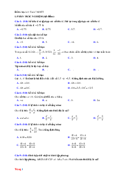 Đề thi học kì 1 môn Toán 7 | Đề 11 | Kết nối tri thức