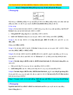 Các dạng toán bài đường thẳng song song với mặt phẳng (giải chi tiết)
