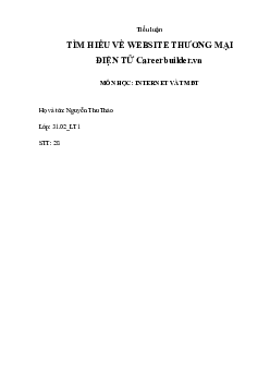 Tìm hiểu về Website thương mại điện tử Careerbuilder.vn