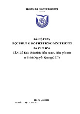 Phân tích điểm mạnh, điểm yếu của mô hình Nguyễn Quang (2017) | Môn Giao tiếp trong môi trường đa văn hóa - Đại học Thủ đô Hà Nội