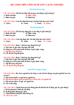 Đề cương ôn tập học kì 2 môn Công nghệ 3 | Cánh diều
