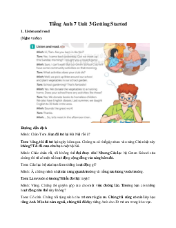 Tiếng Anh 7 Global Success Unit 3 Getting Started