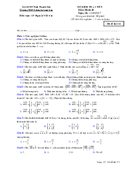 Đề kiểm tra Hình học 10 chương 1 (Vectơ) trường THPT chuyên Lam Sơn – Thanh Hóa